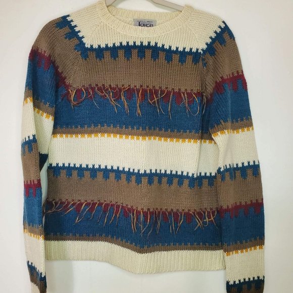 Vintage Expressly For Joyce Acrylic Striped Sweate - Picture 1 of 7